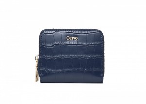 192074 CROC EMBOSSED LEATHER ZIPPED WALLET